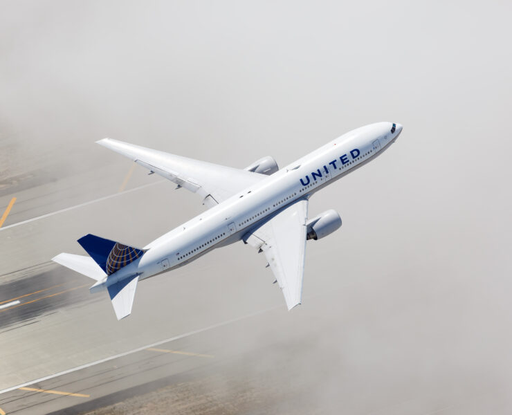 an airplane flying in the sky