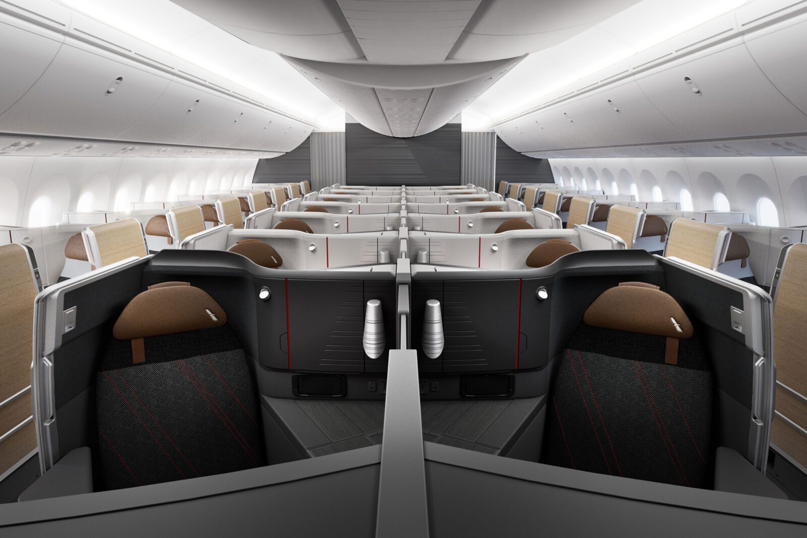 an airplane with rows of seats