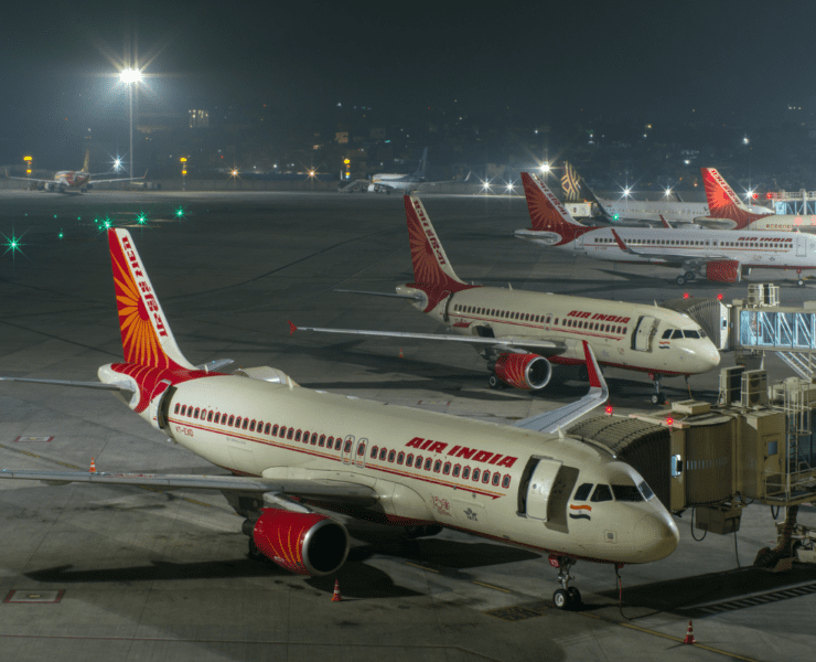 airplanes parked at an airport