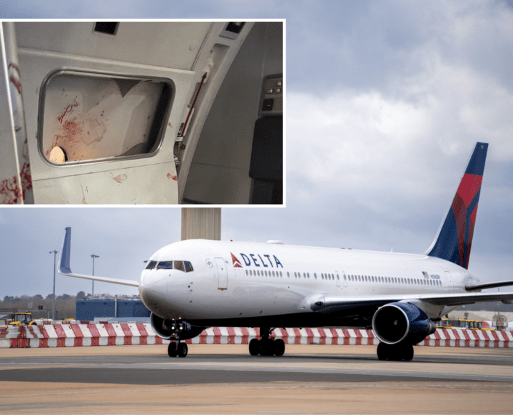 delta incident after passenger smashes safety glass of boeing 767